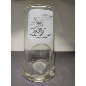 Vintage 1970s Hart Comic Strip BC Caveman Drink Glasses Marathon Oil Gas Station